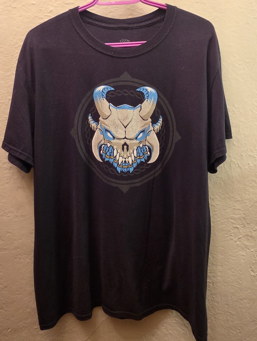 Fortnite 2019 Epic Games Horned Skull Graphic T-Shirt Black L Pop!